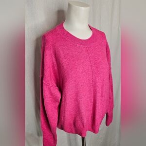 Vince Camuto Women's Vibrant Pink Crewneck Knit Sweater‎ Size L
